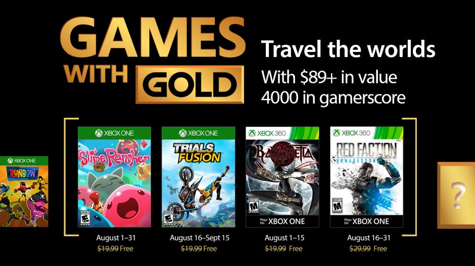 August 2017 Games with Gold Hero Image