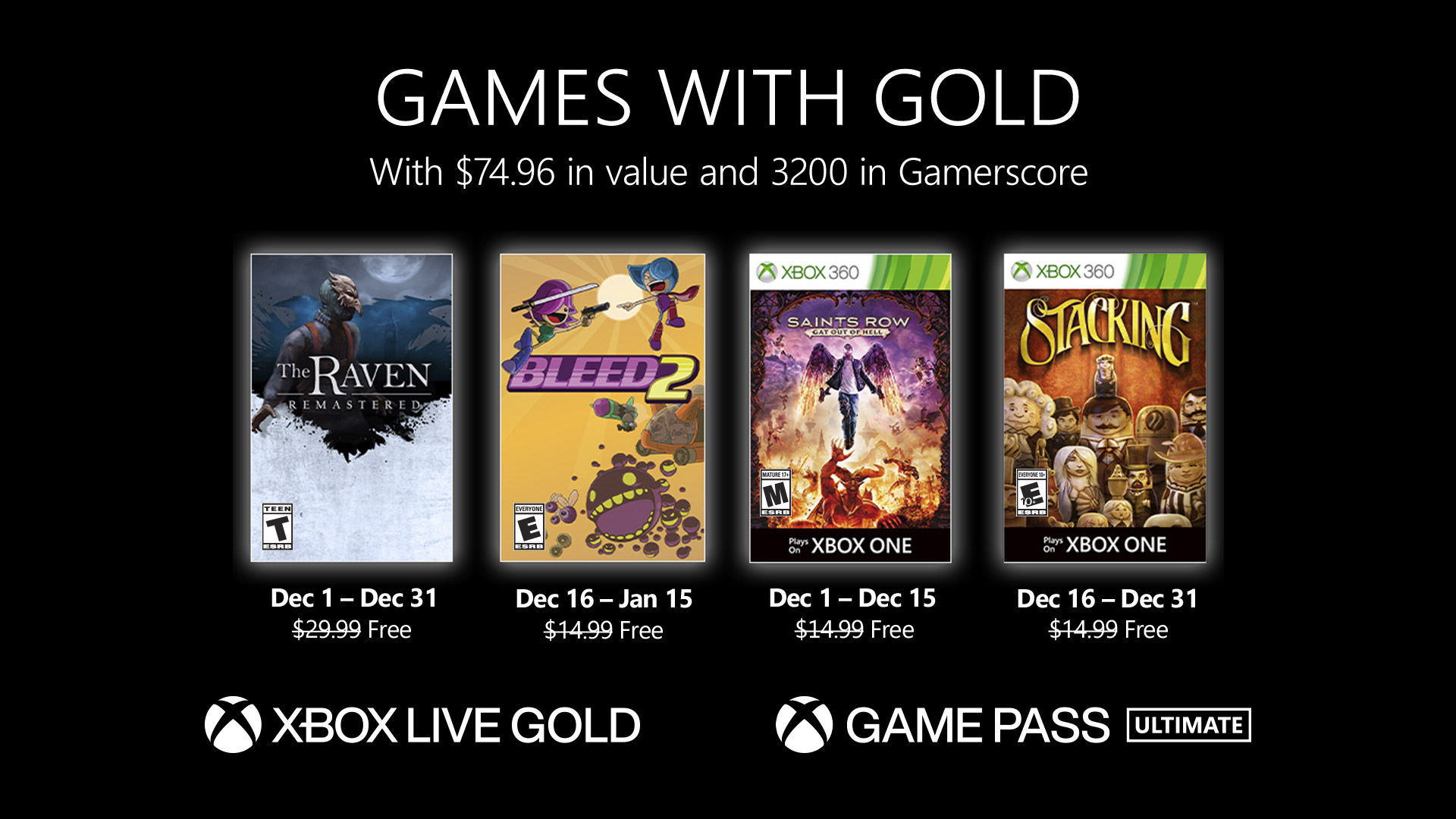 Games with Gold - December 2020