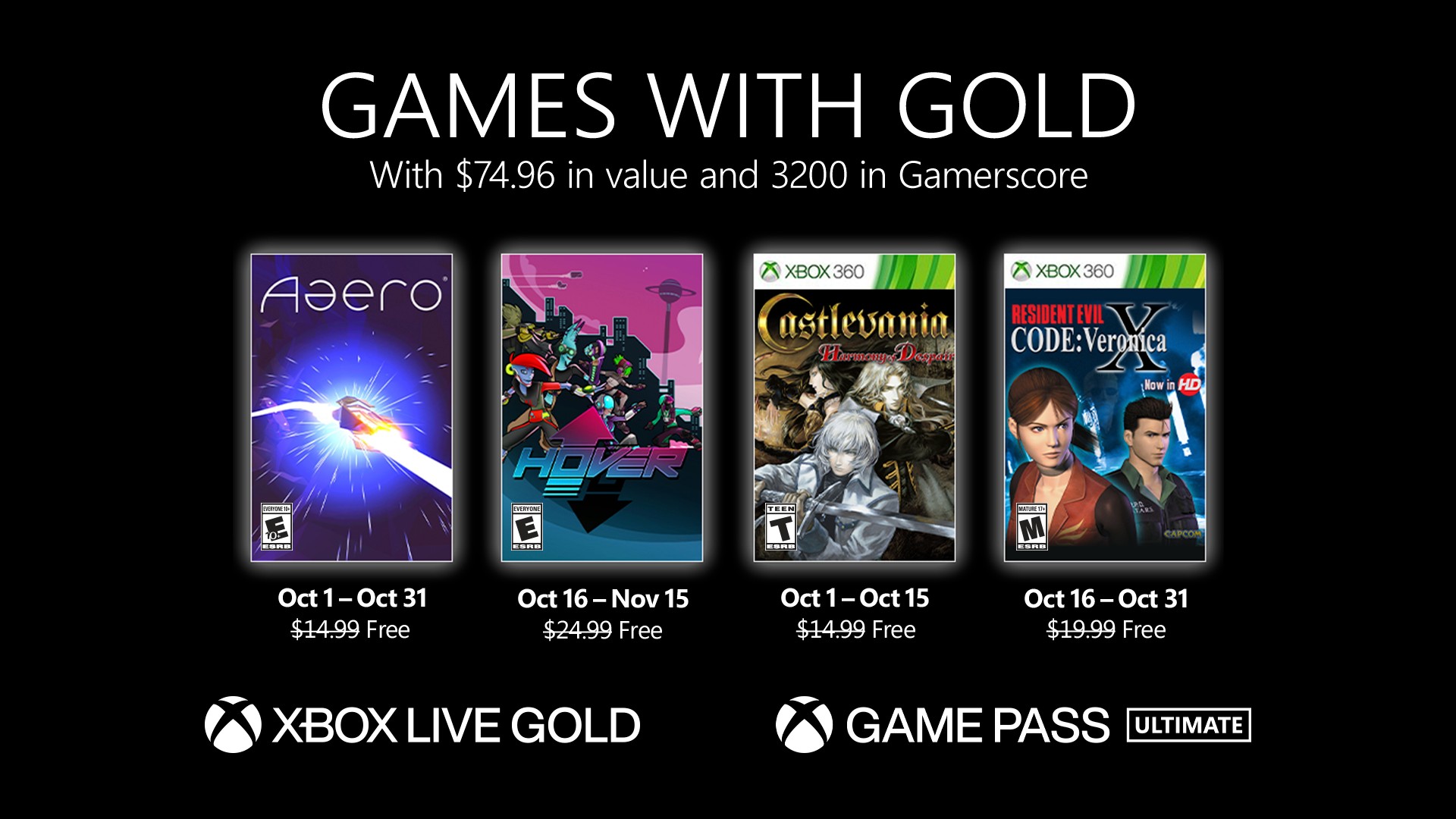 October 2021 Games with Gold