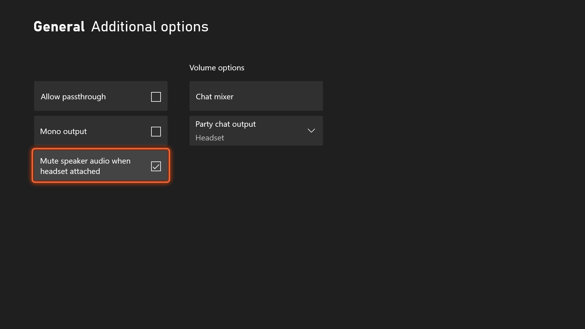 Audio Settings Additional Options asset
