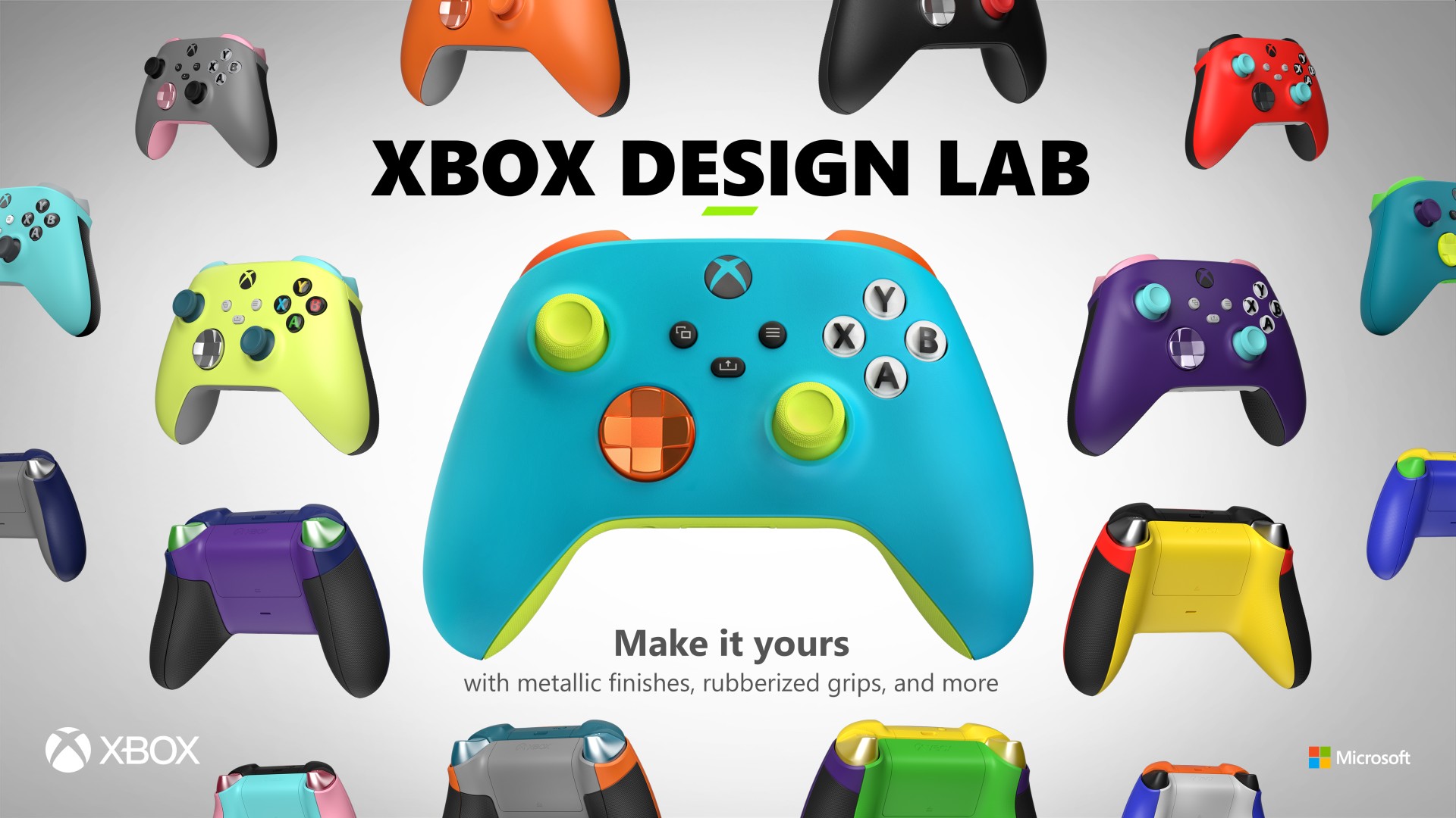 Xbox ワイヤレスコントローラー　Design Lab Xbox Design Lab Brings Back Rubberized Grips, Metallic Finishes