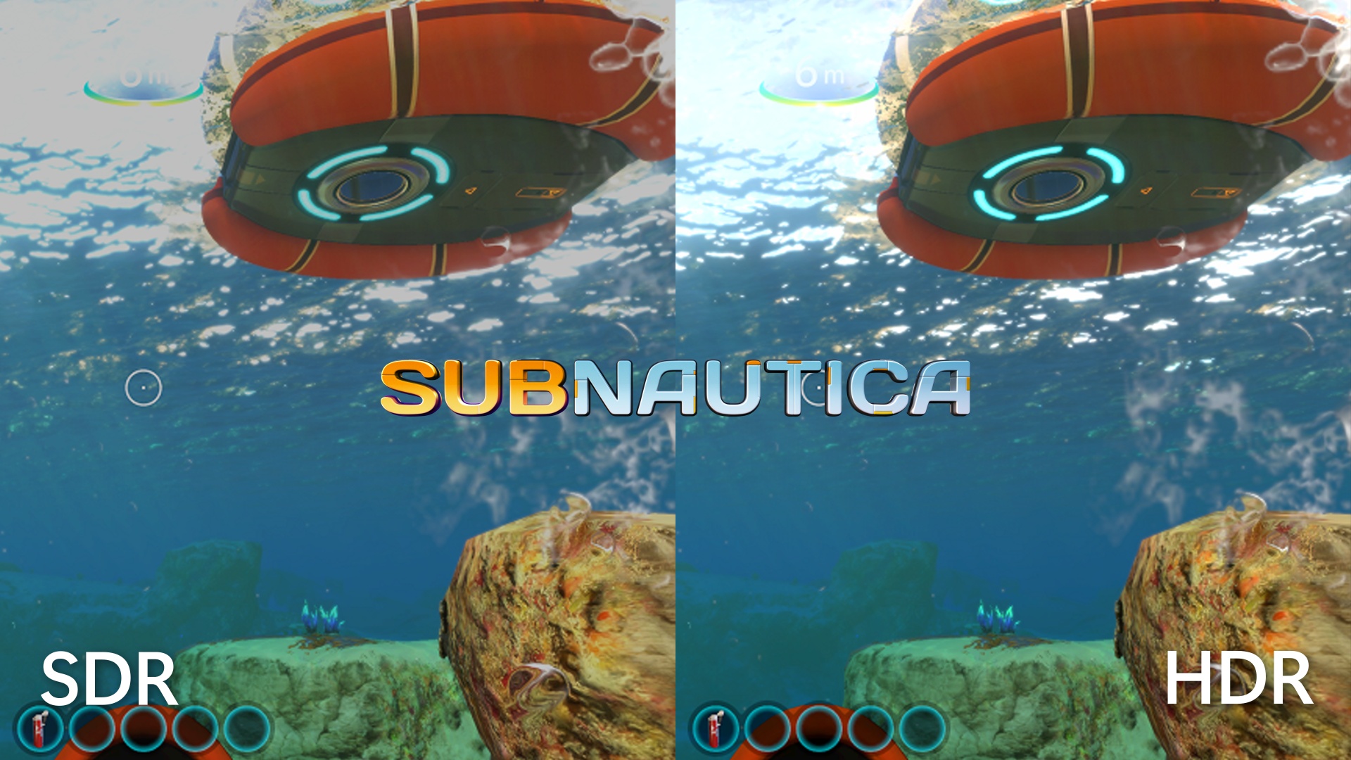 Subnautica HDR Comparison Screenshot