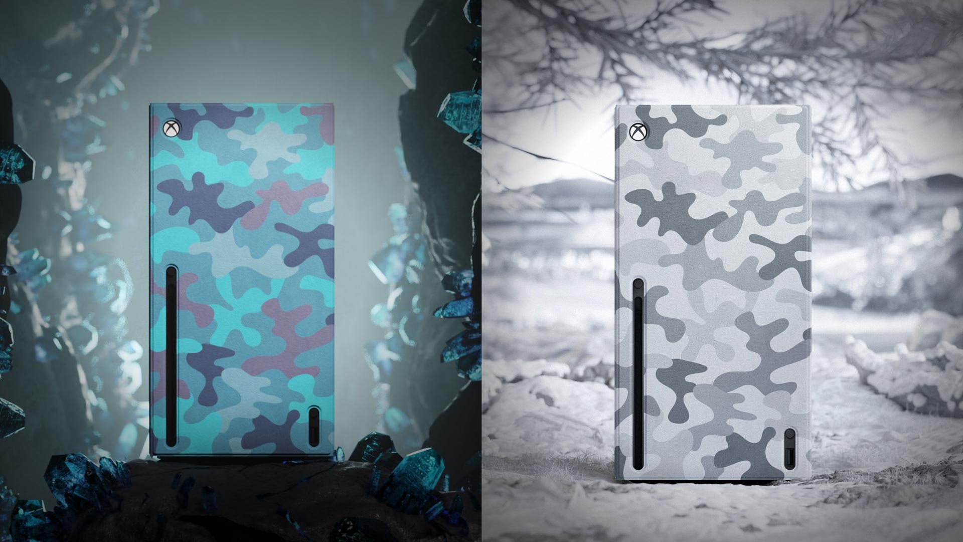 Arctic Camo and Mineral Camo Xbox wrap image