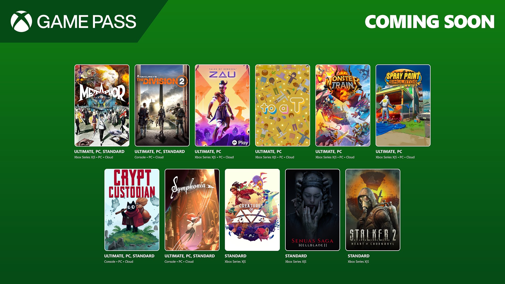 Coming to Game Pass: Metaphor ReFantazio, The Division 2, Tales of Kenzera: Zau, and More