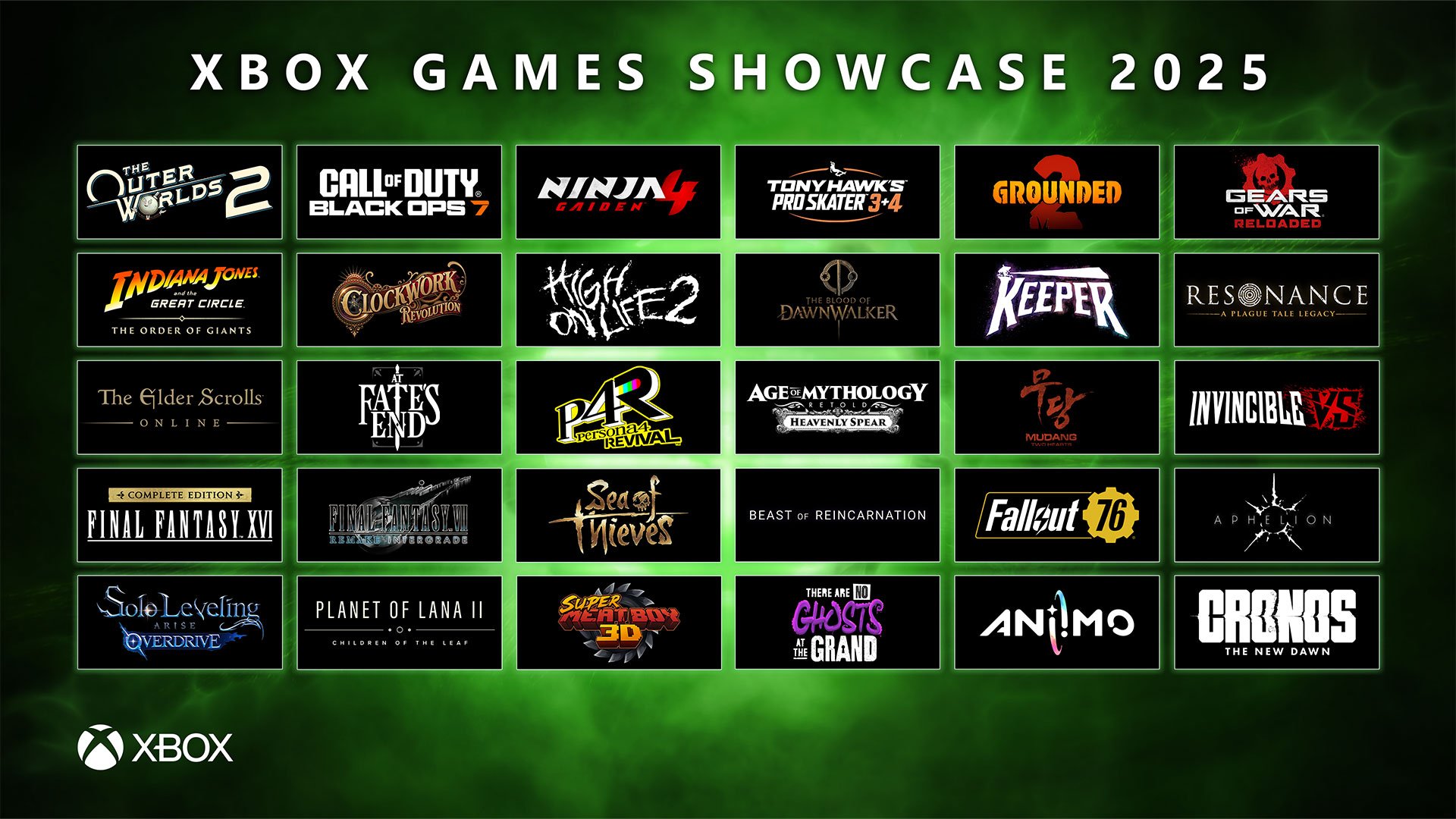 Xbox Games Showcase 2025 Line-up Image