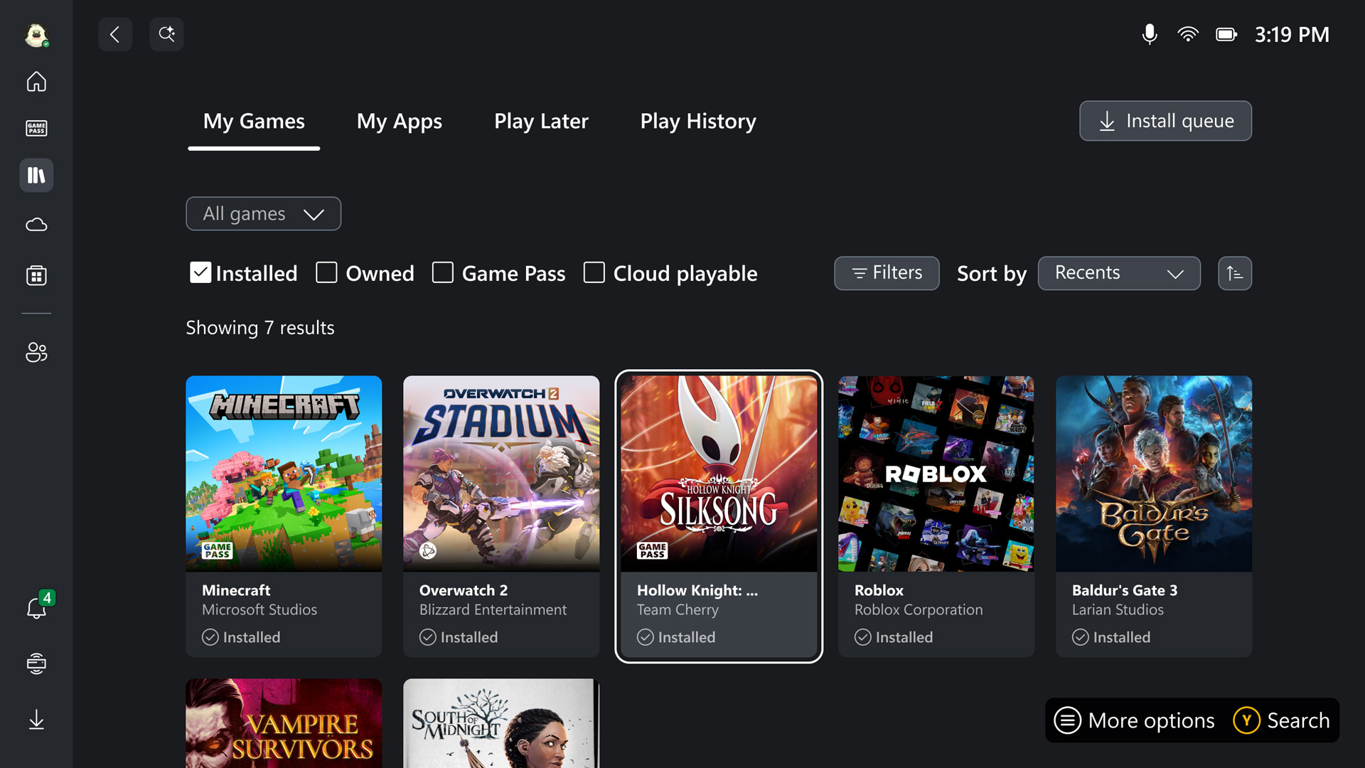 ROG Xbox Ally full screen experience screenshot
