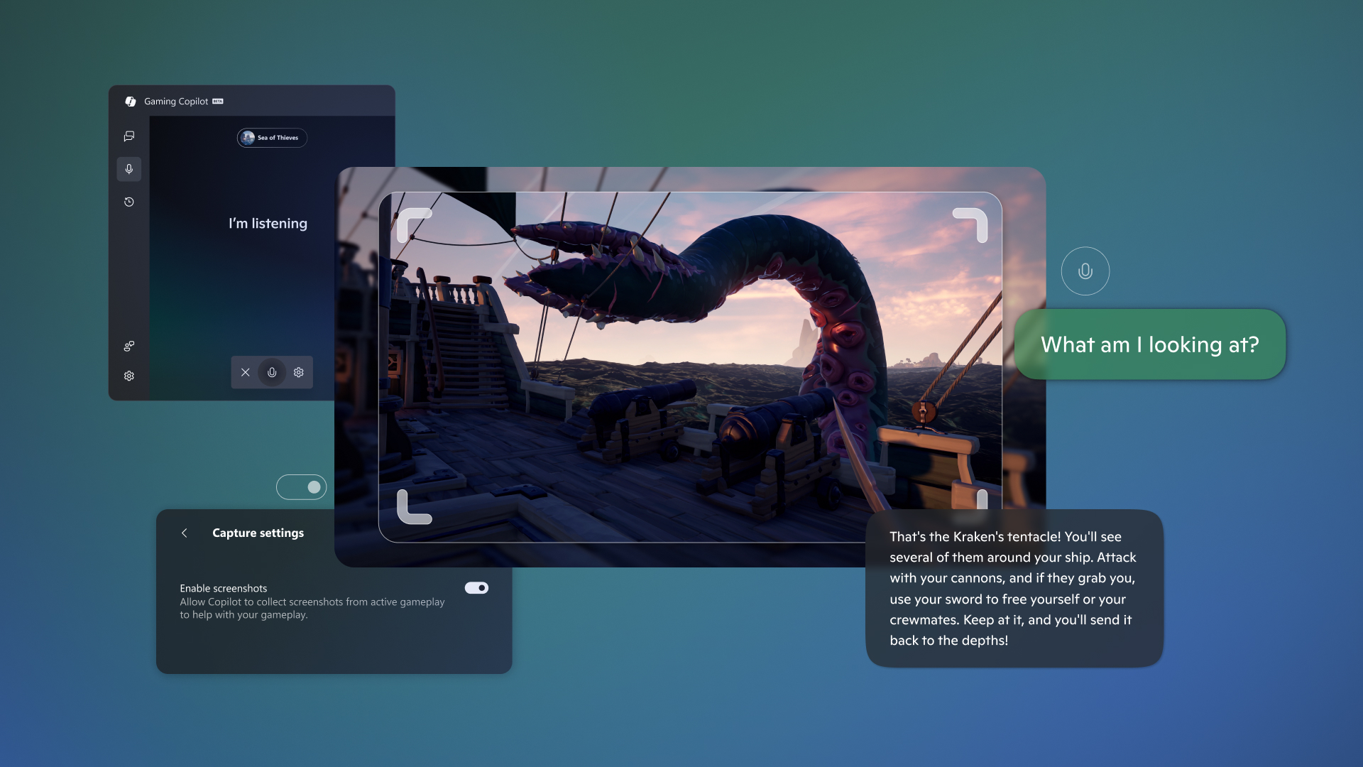 An image of a gaming screenshot being used with the Gaming Copilot UI in Game Bar.