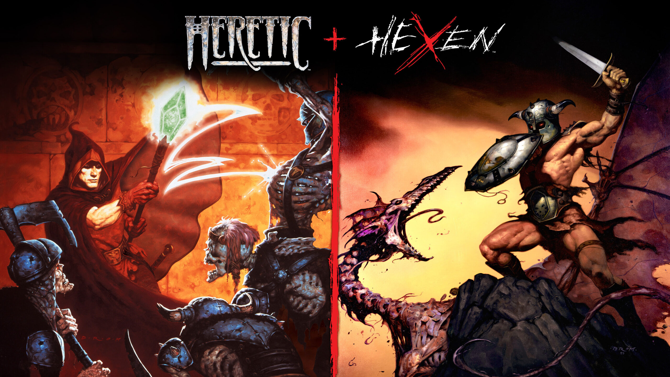 Heretic + Hexen Key Art