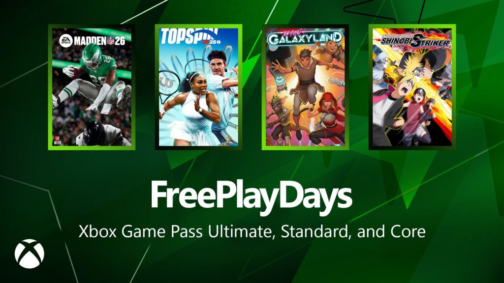 Free Play Days – Madden 26, TopSpin 2K25, Beyond Galaxyland and Naruto to Boruto: Shinobi Striker