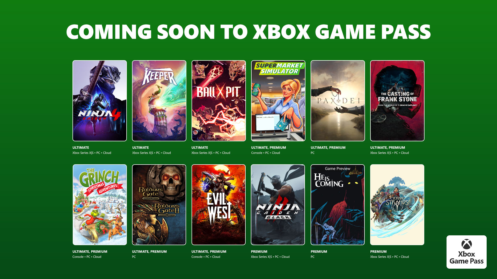 Coming to Xbox Game Pass: Ninja Gaiden 4, Keeper, Ball x Pit, Supermarket Simulator, and More