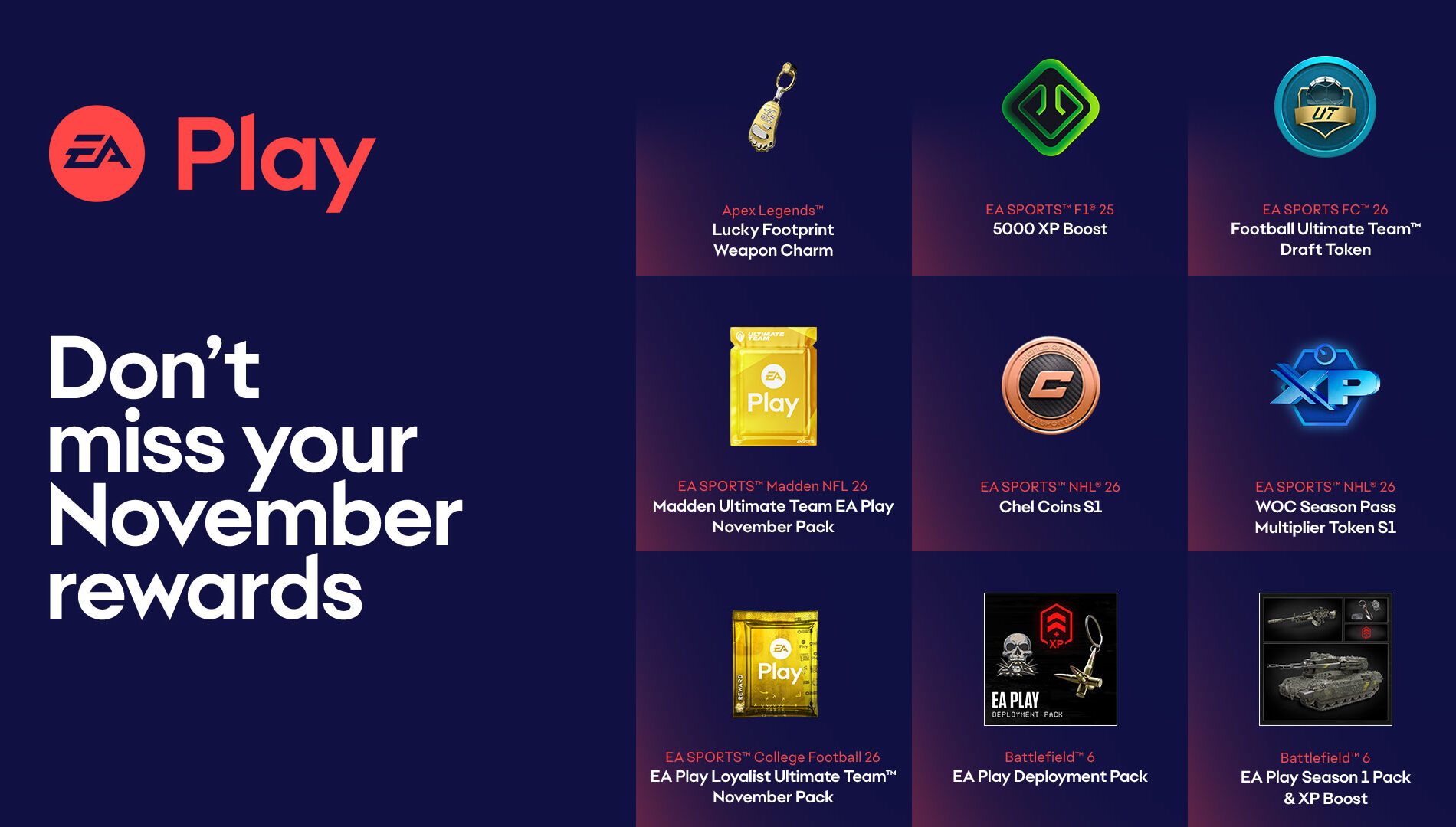 EA Play November Rewards Image