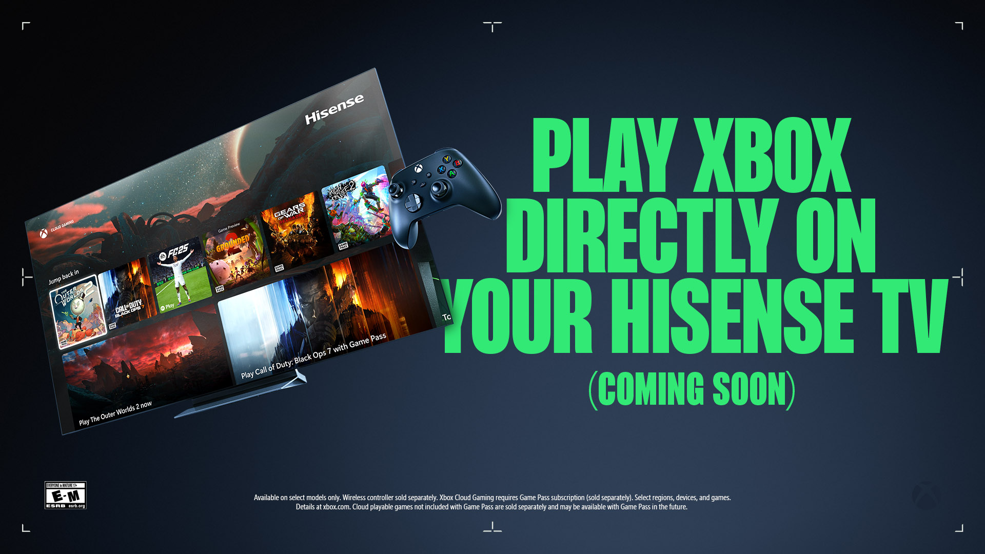 Play Xbox Hisense TV Hero Image