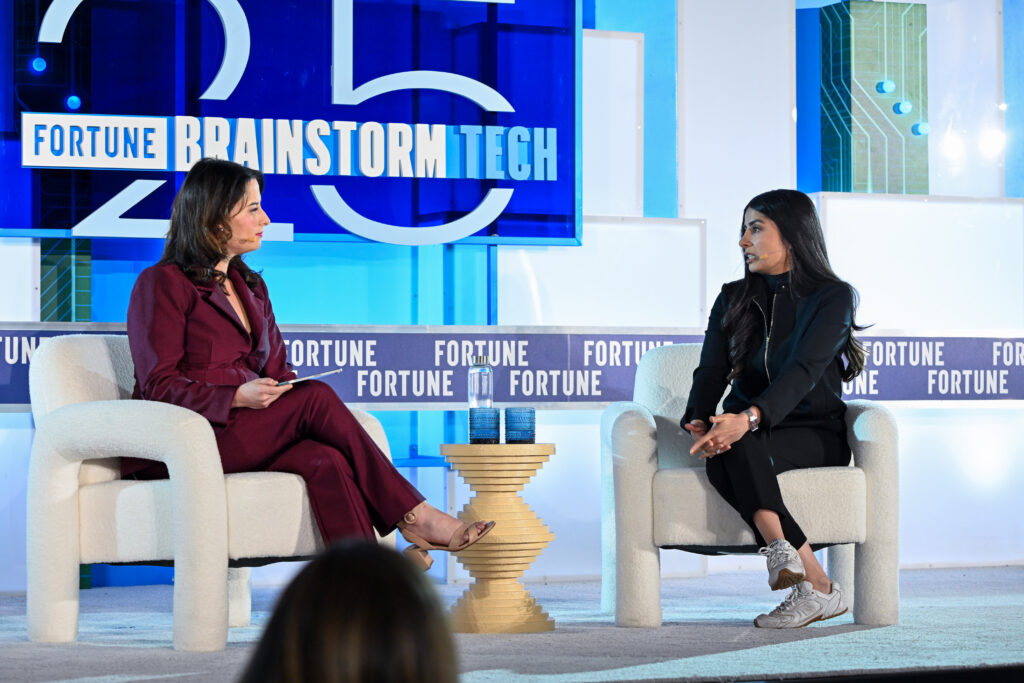 Asha Sharma, CEO of XBOX, speaks with Fortune Senior Writer Allie Garfinkle during the “To the Next Level” mainstage session at Fortune Brainstorm Tech 2026.