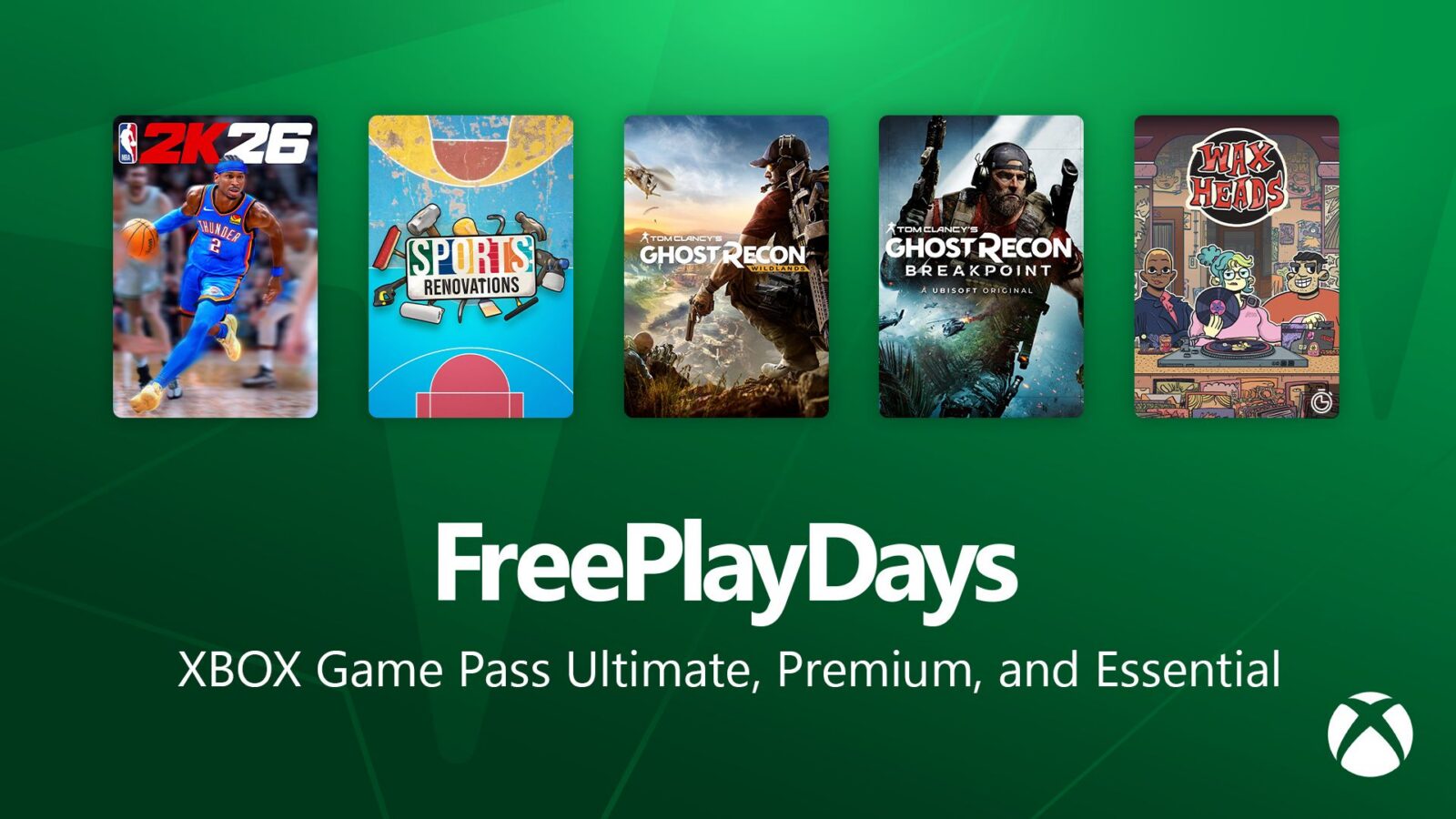 Free Play Days – NBA 2K26, Tom Clancy's Ghost Recon Breakpoint