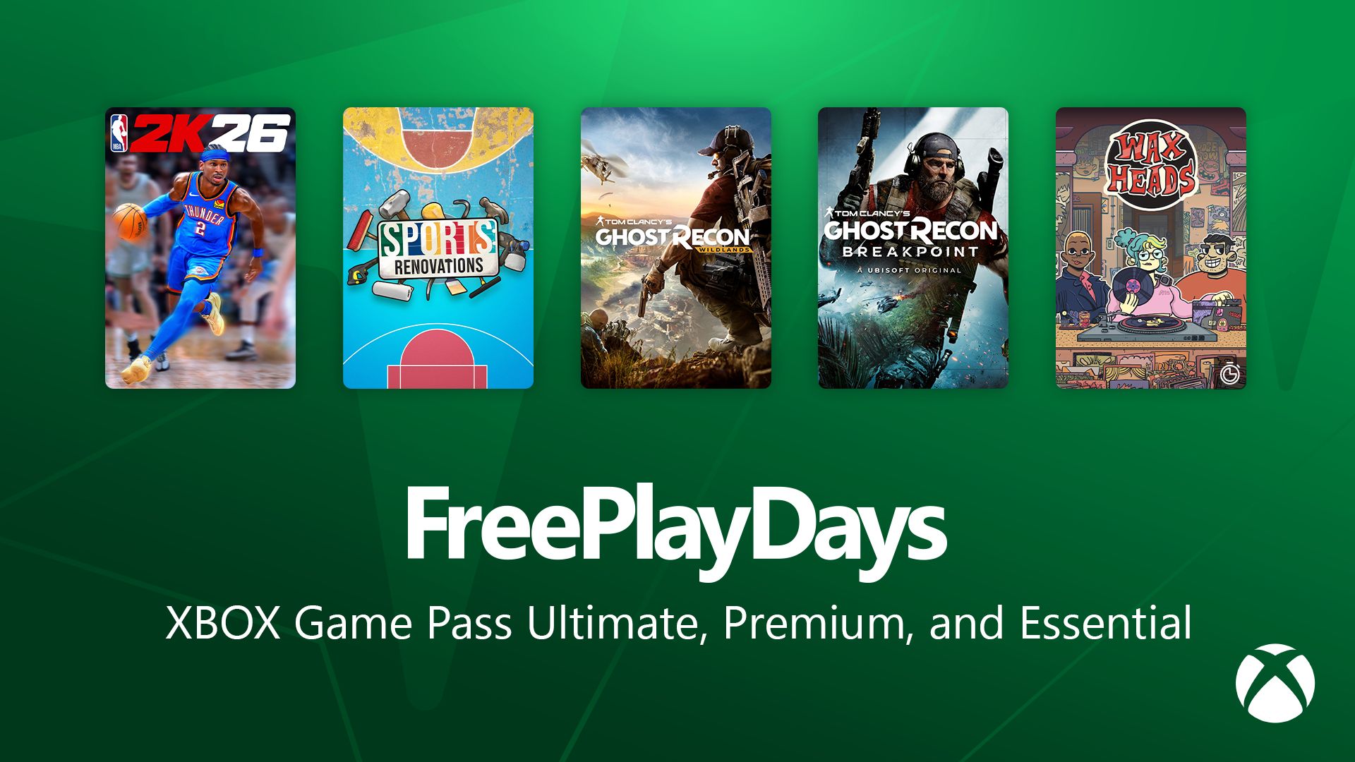 Free Play Days – NBA 2K26, Tom Clancy’s Ghost Recon Breakpoint, Wax Heads, and More Free Play Days – NBA 2K26, Tom Clancy’s Ghost Recon Breakpoint, Wax Heads, and More