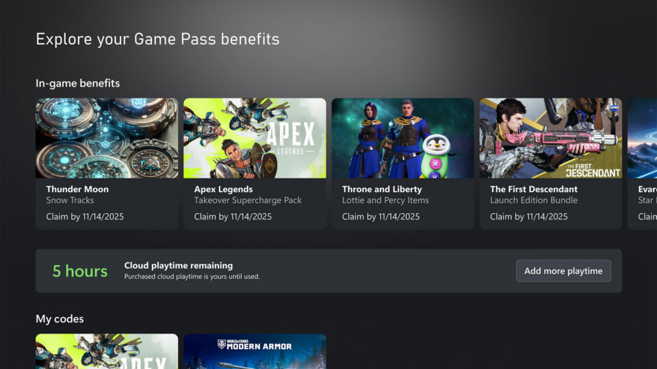 XBOX Cloud Playtime Hours Image