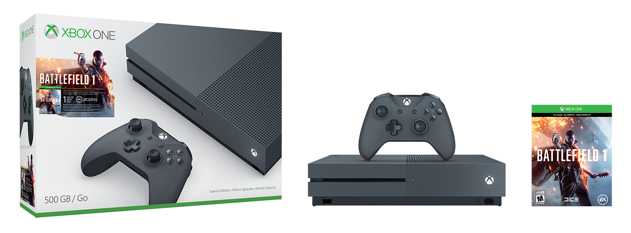 Xbox One S Battlefield 1 Storm Grey Bundle (500GB)