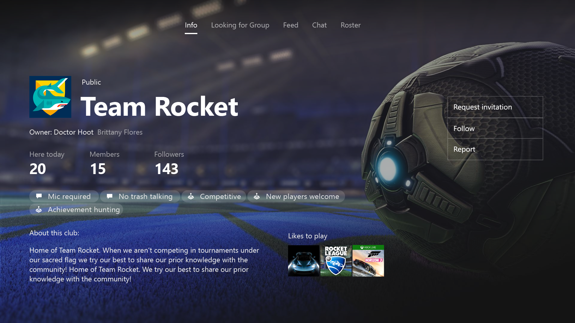 Clubs on Xbox Live