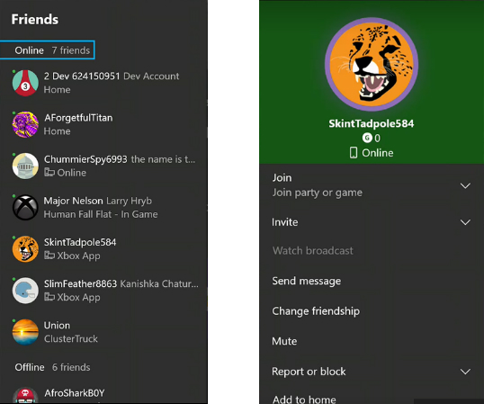 Device in Friends List