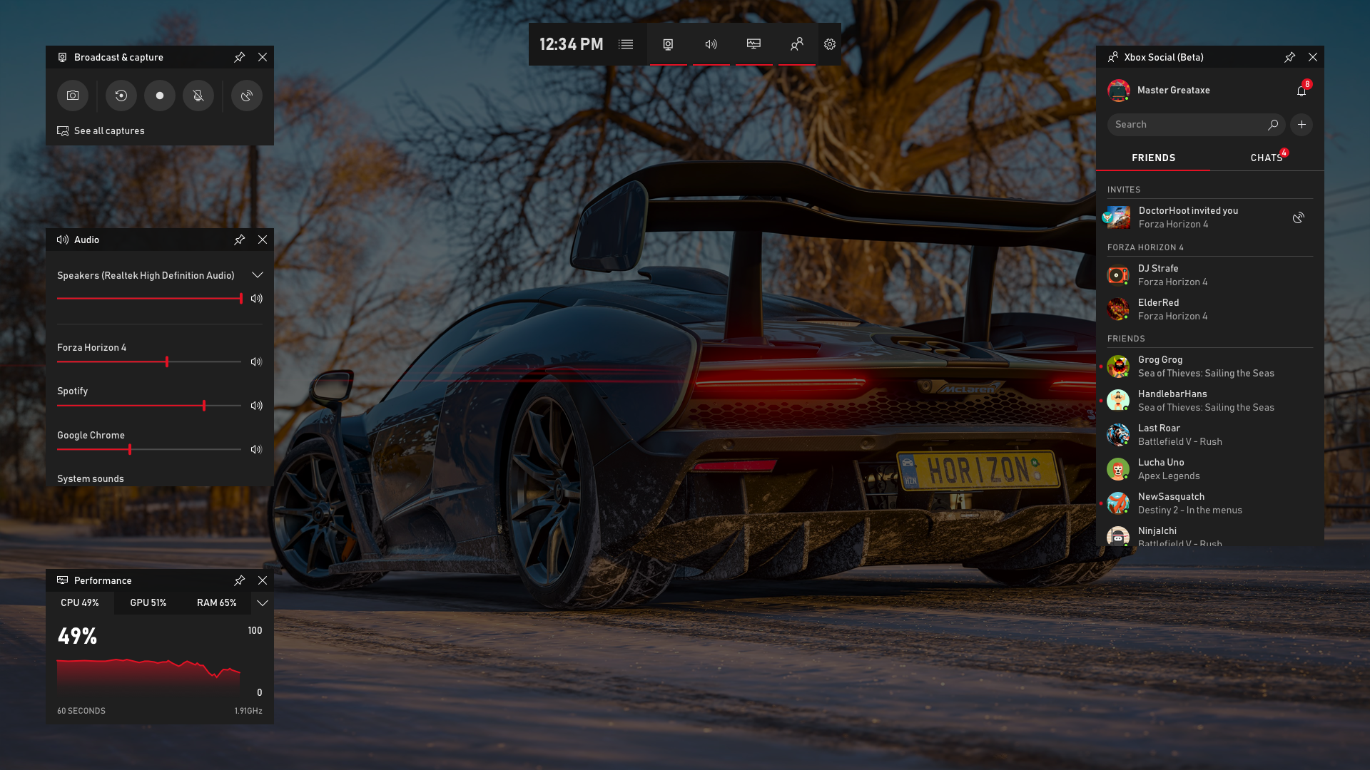 Game Bar Forza