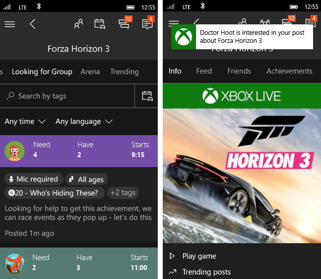 Looking for Group on Mobile