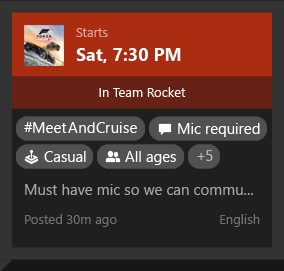 Looking for Group Activity Feed on Xbox One