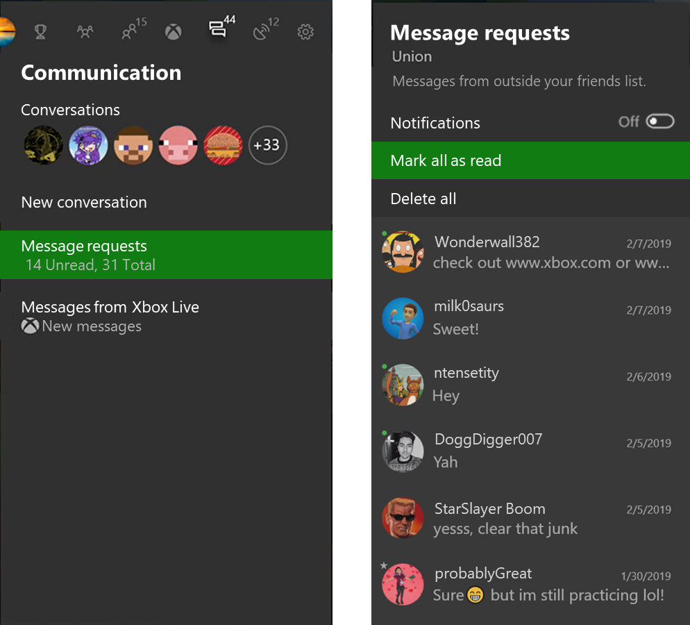 Message Requests