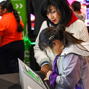 Customers at Microsoft Store