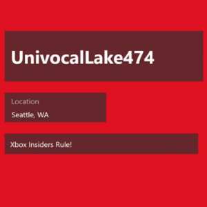 Xbox One Profile