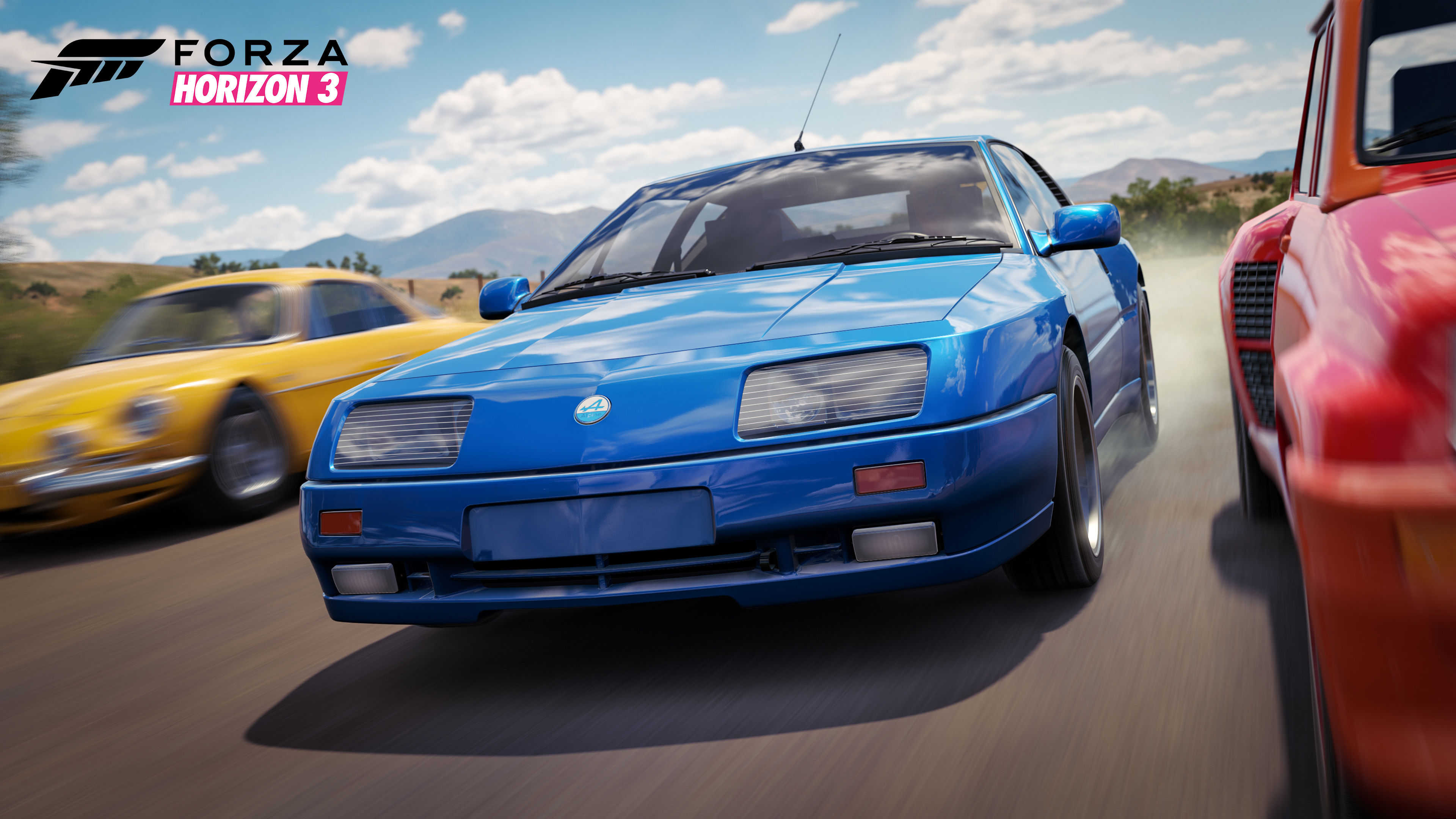 Blue Renault Alpine GTA Le Mans in "Forza Horizon 3."