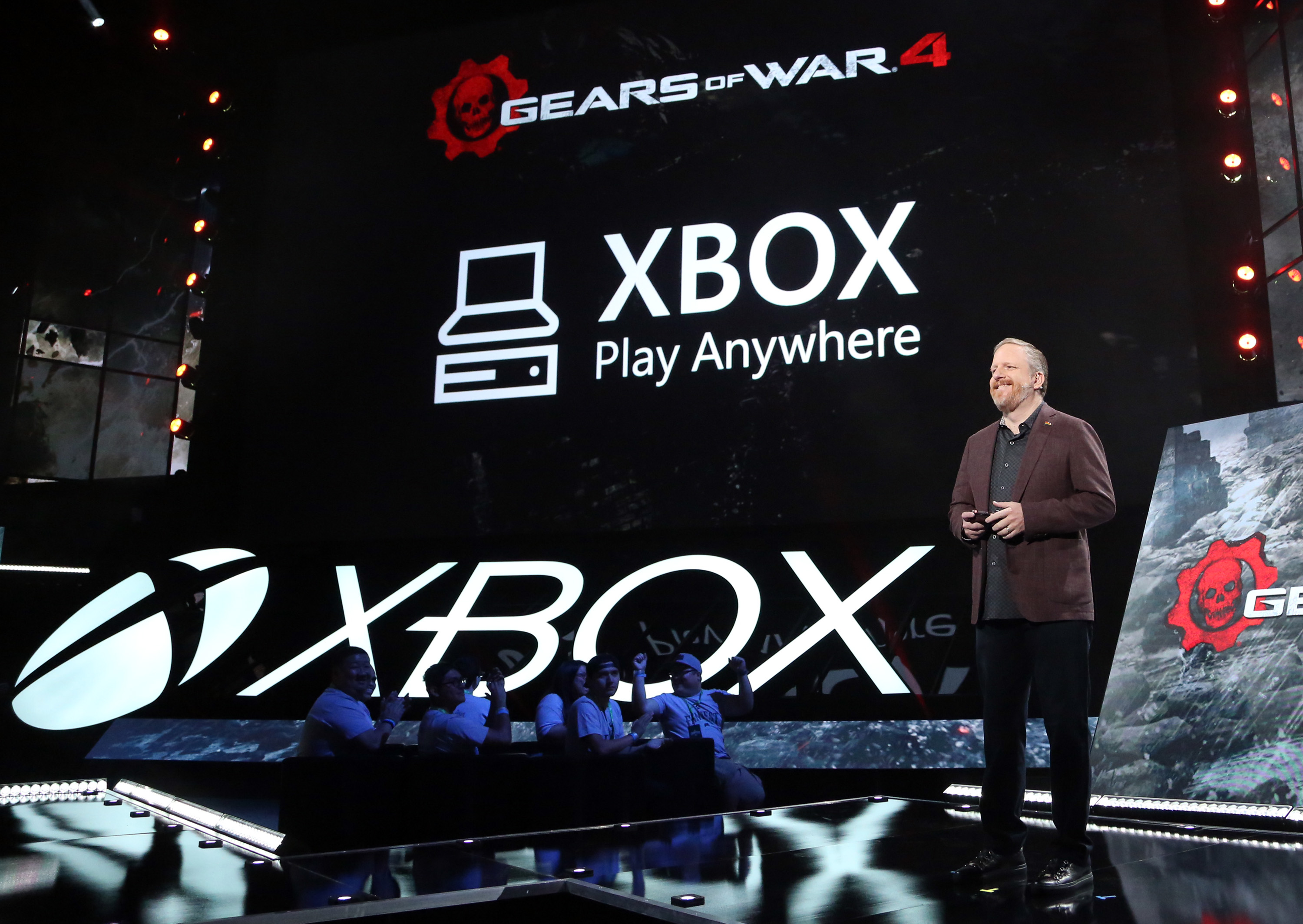 Rod Fergusson announces Xbox Play Anywhere at the E3 2016 Xbox Media Briefing