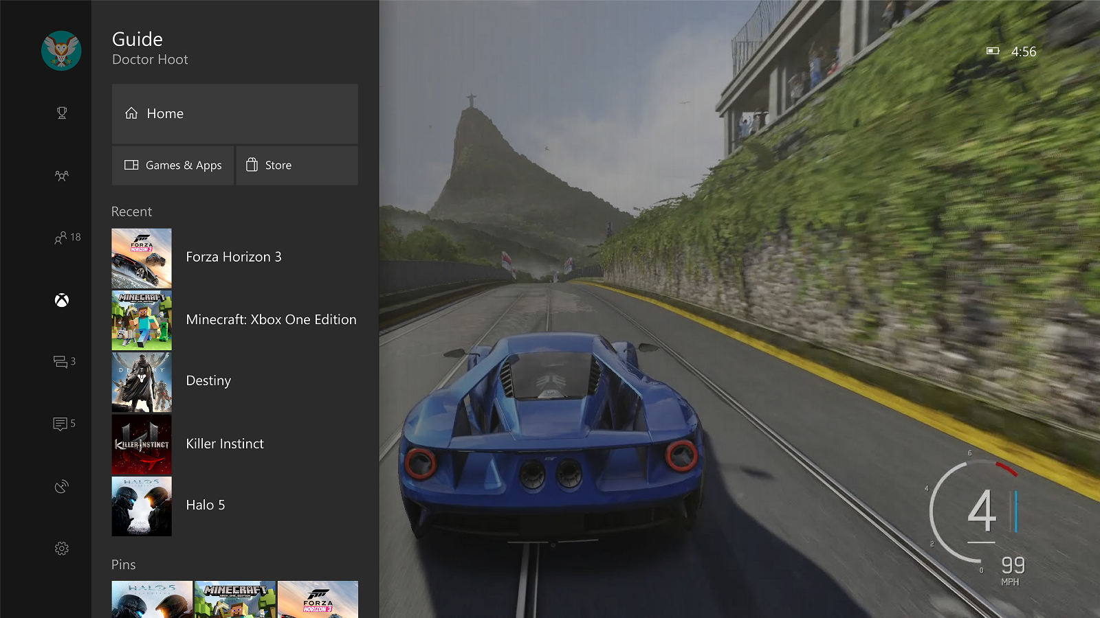 Updated Guide Screenshot on Xbox One