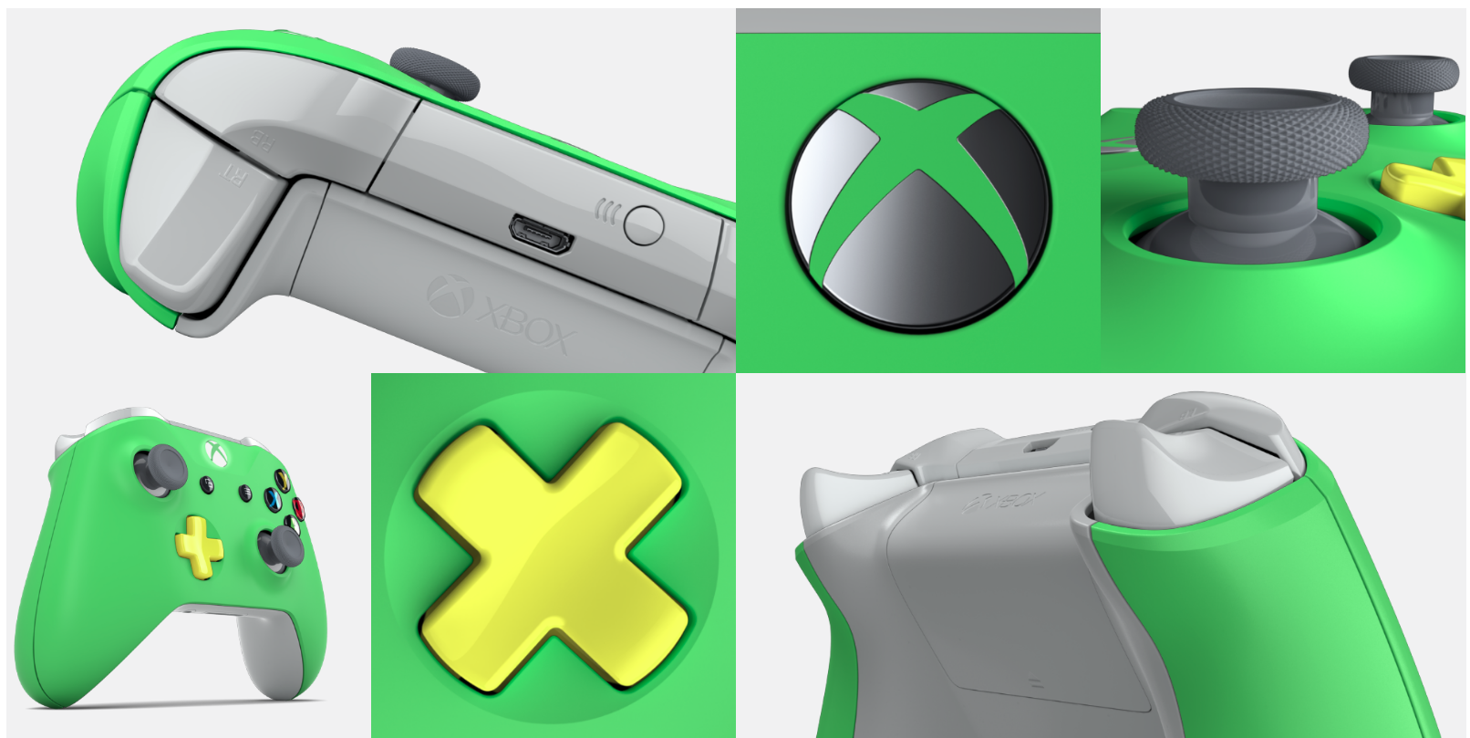 Xbox Design Lab Green and Yellow Controller