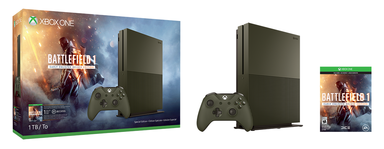 Xbox One S Battlefield 1 Special Edition Bundle (1TB)