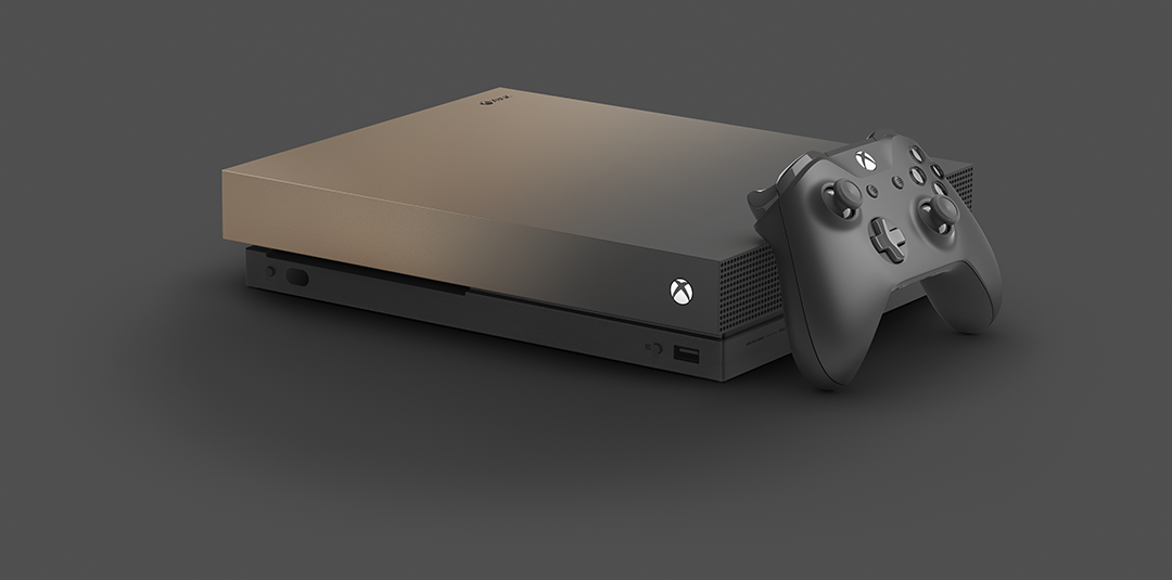 Xbox One X Gold Rush Special Edition Battlefield V Bundle Product Shot