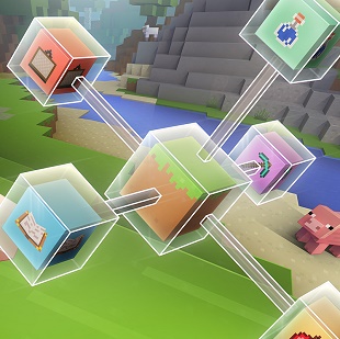 Close up from the Minecraft: Education Edition logo