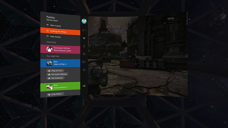 Gears of Wars 4 Rift Streaming Close View Menu