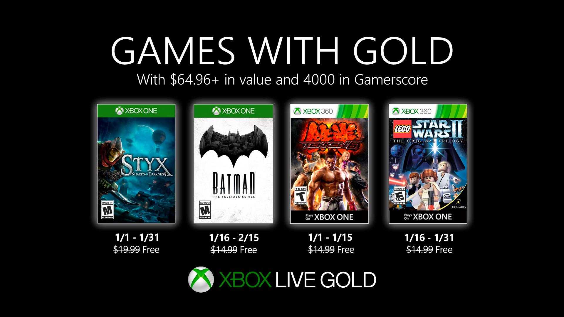 Games with Gold: Diese Spiele gibt es im Januar 2020 gratis
