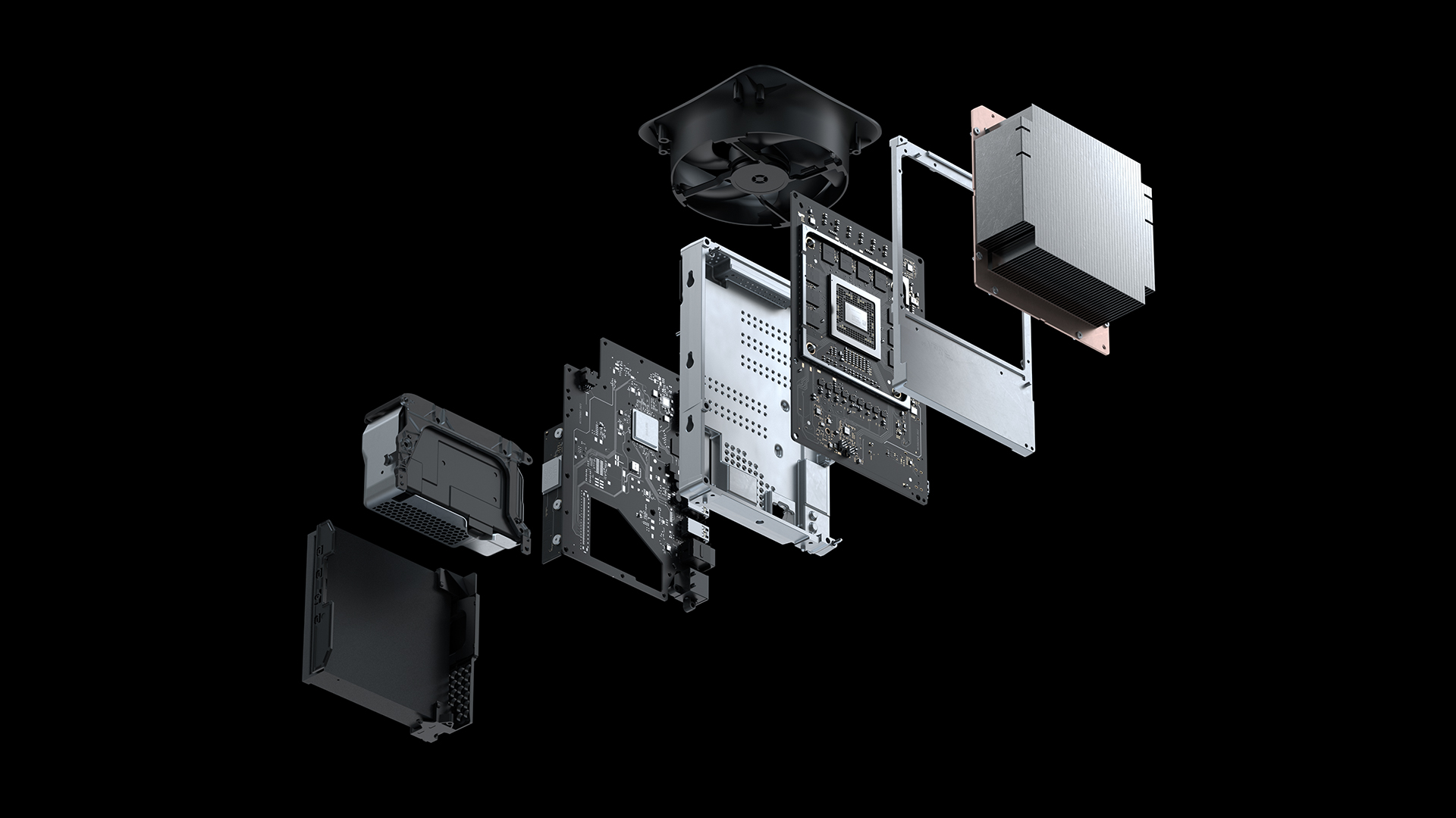 Explosionsgrafik der XBox Series X