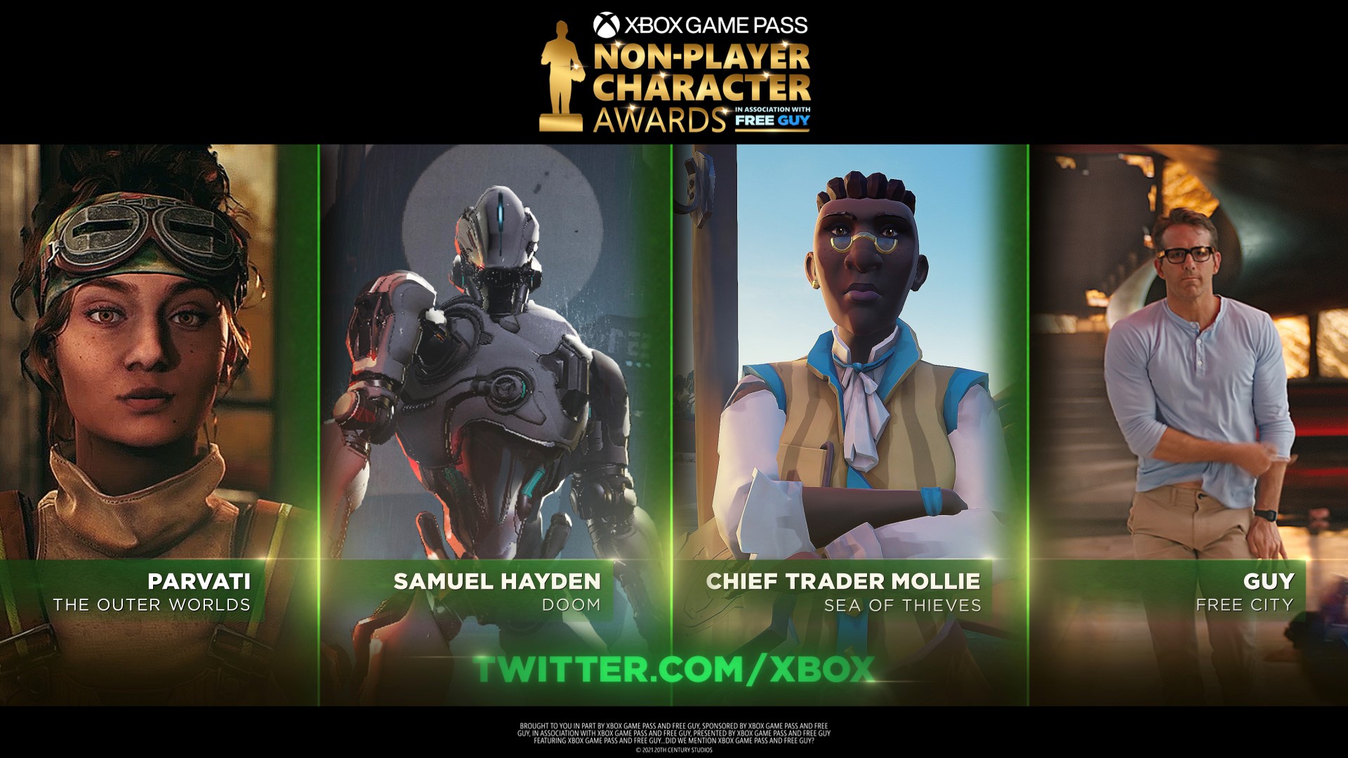 Xbox und Free Guy verleihen die Xbox Game Pass Non-Player Character Awards HERO