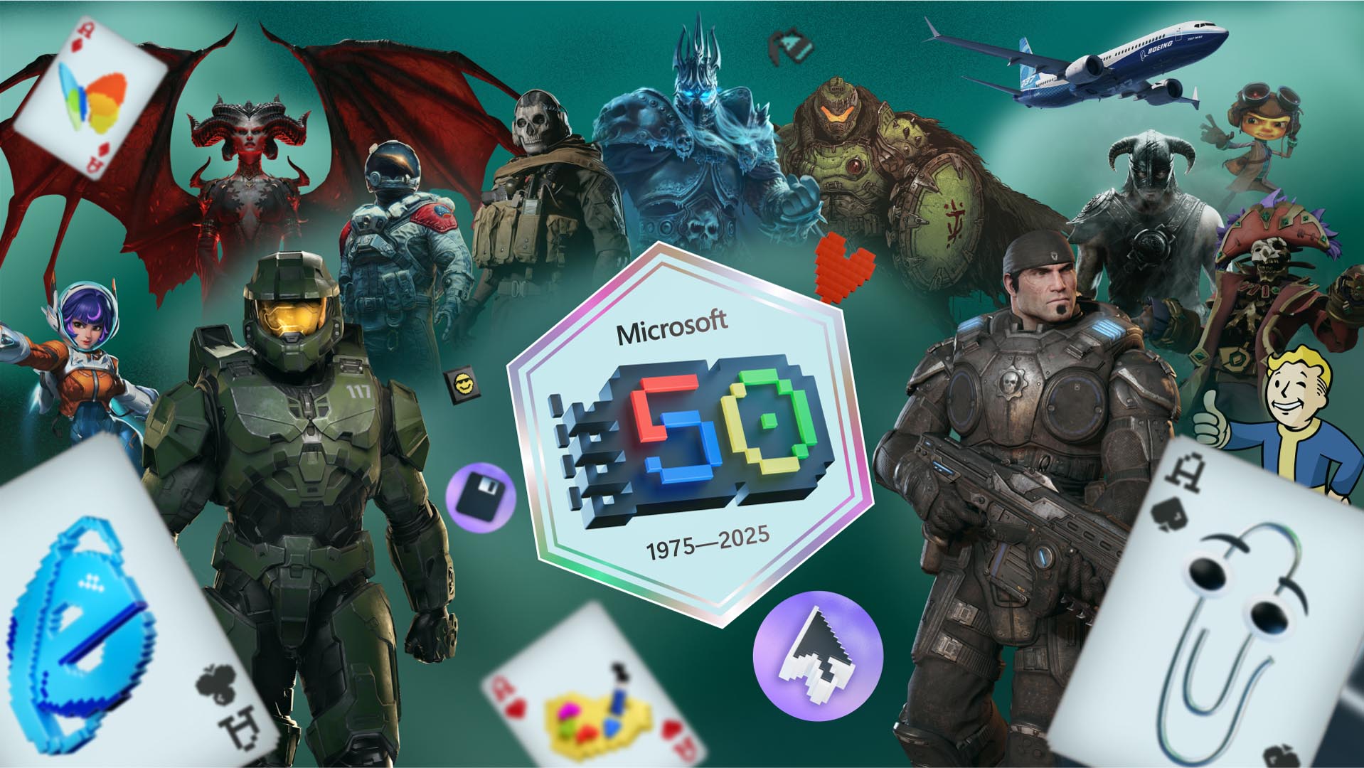 Imagem 50 anos de Microsoft
