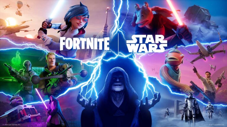 Imagem do jogo Fortnite em parceria com Star Wars