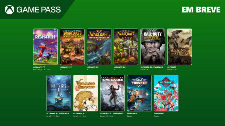 Imagem de jogos no Game Pass