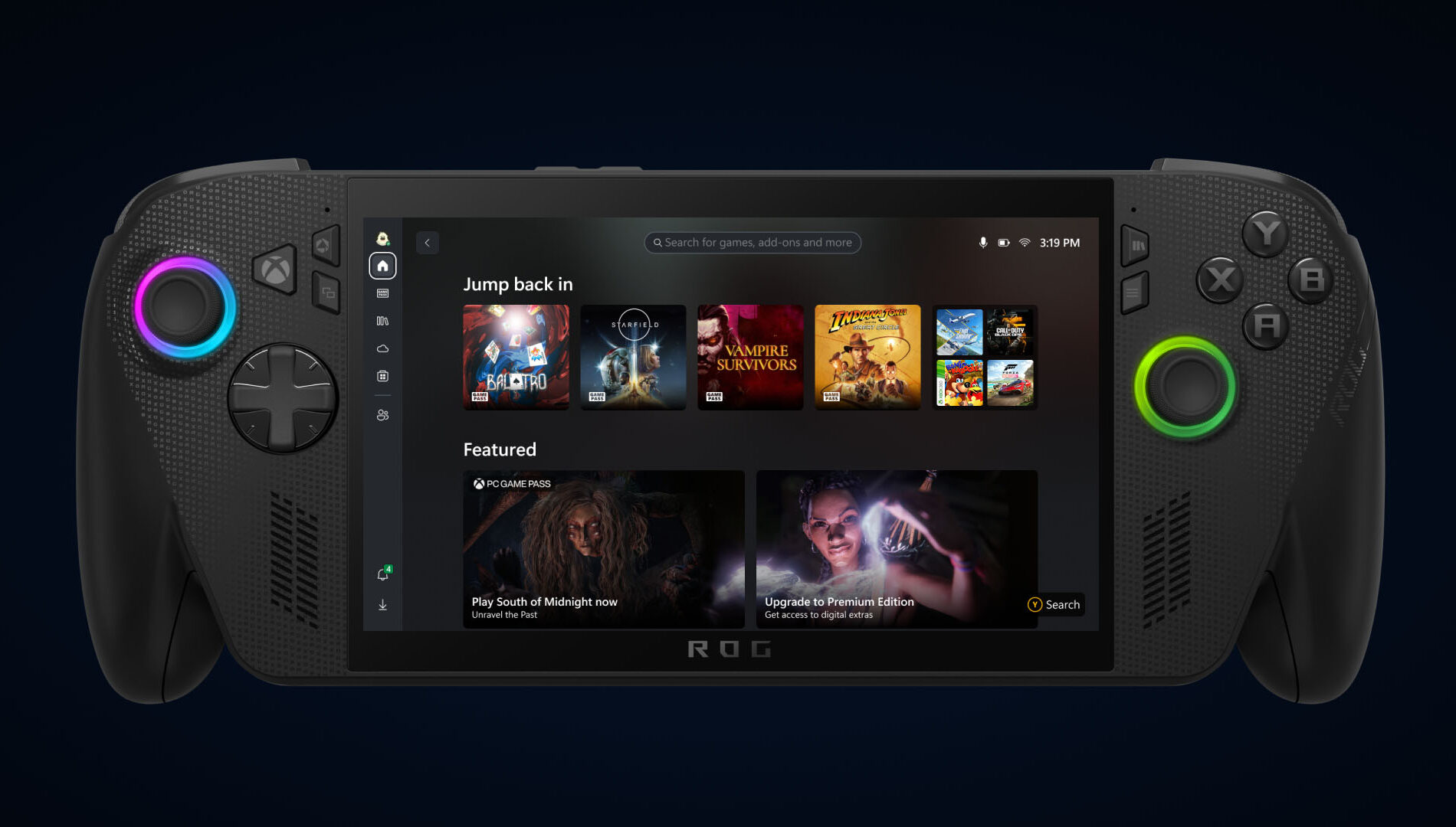 Imagem do dispositivo ROG Xbox Ally X