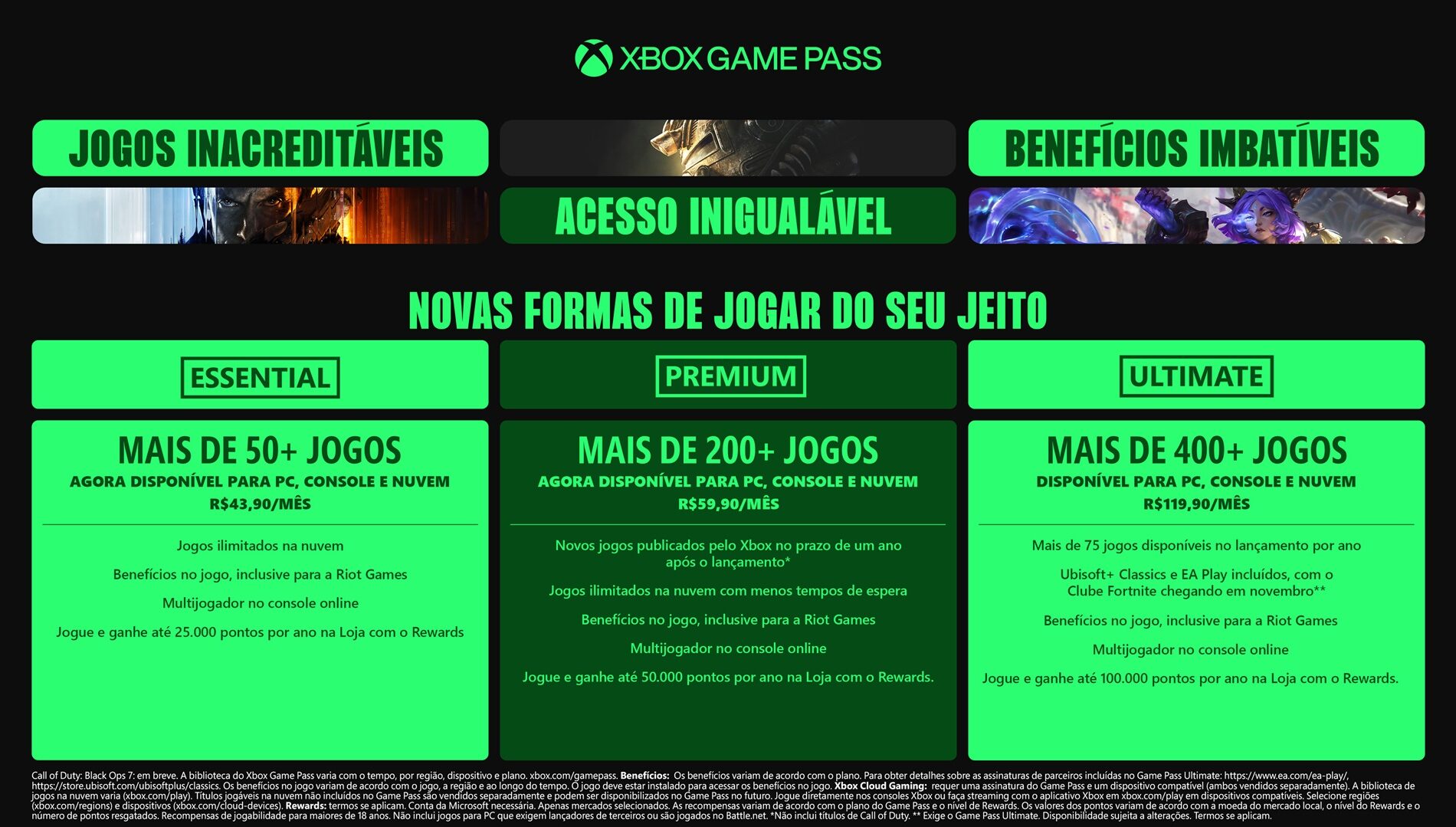 O Xbox revelou através do seu site oficial que está realizando grandes mudanças no Game Pass, o que inclui novos níveis e jogos.