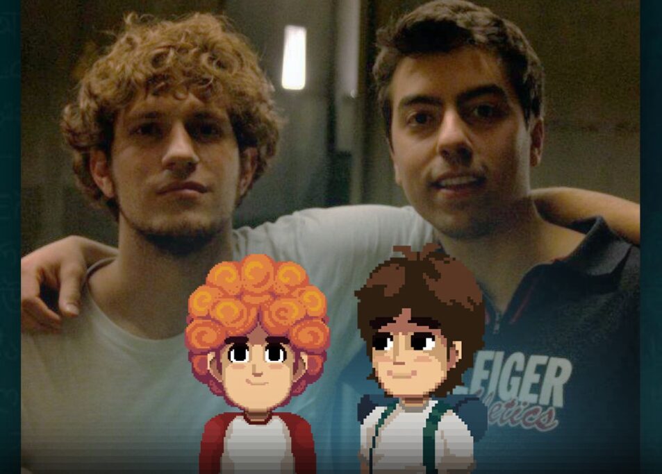Imagem do desenvolvedor de jogos Julio Santi e seu amigo Limão
