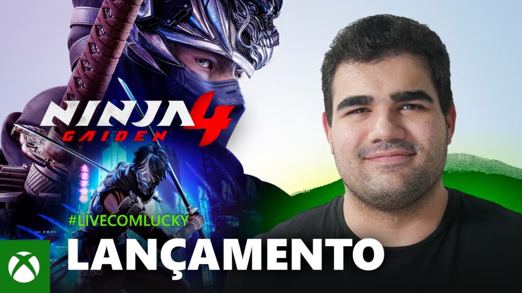 Imagem do criador de conteúdo Lucky Salamander com a capa do jogo Ninja Gaiden 4 ao lado