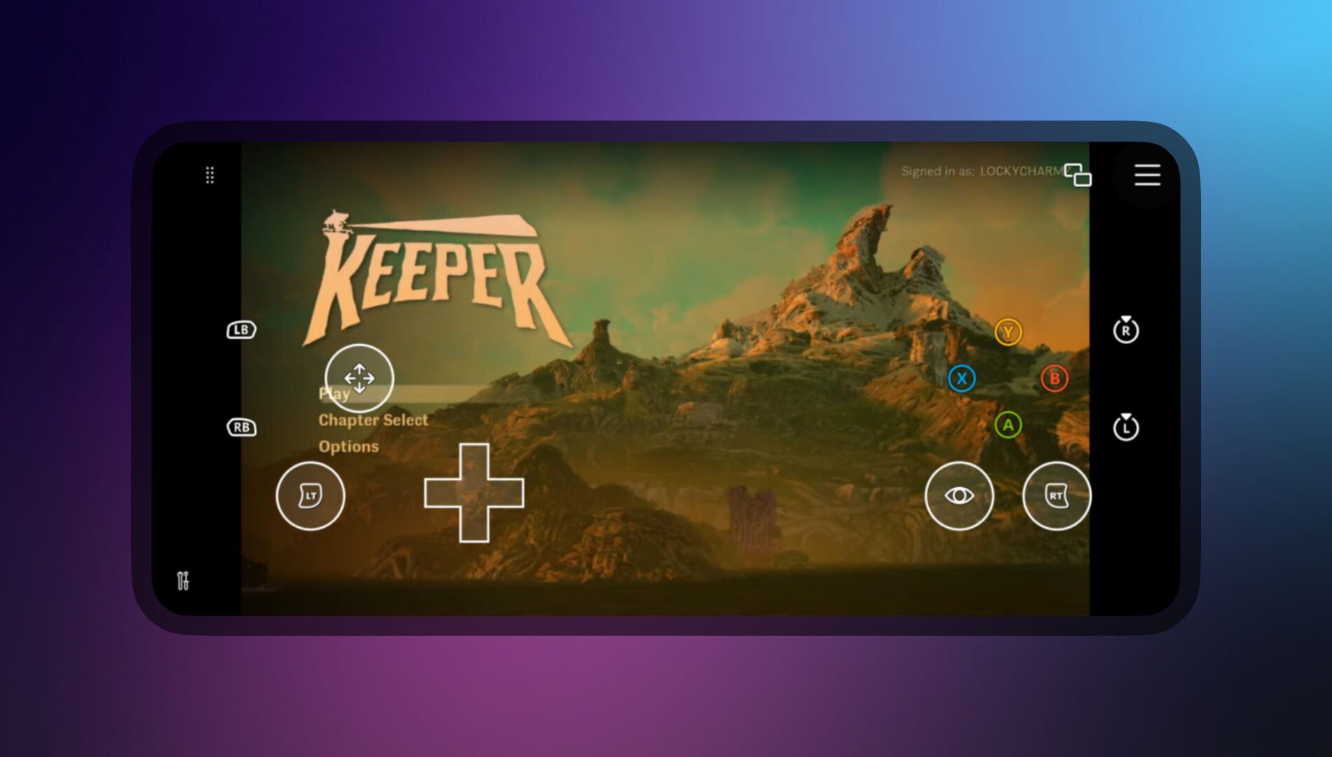 Imagem do jogo Keeper rodando em um celular