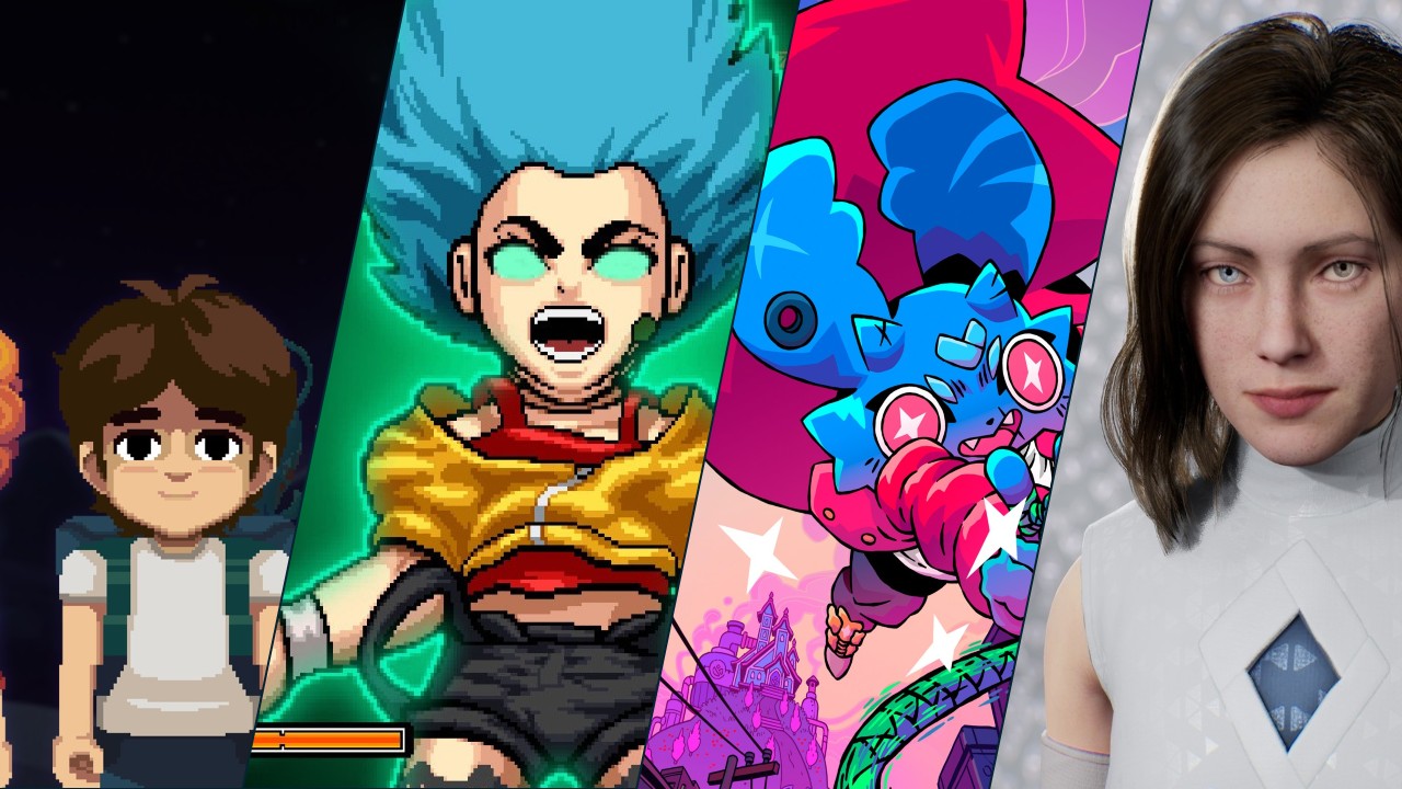 Imagem de quatro jogos indie brasileiros