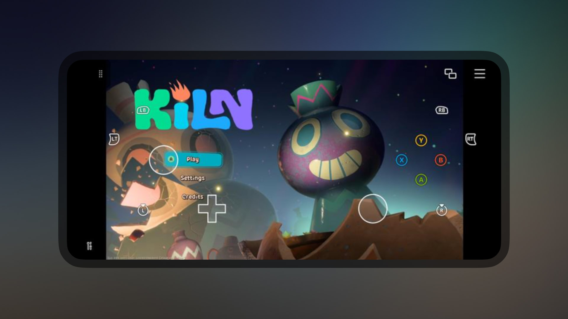 Imagem do jogo Kiln rodando em um celular